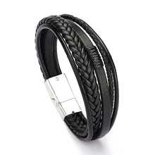 Load image into Gallery viewer, Leather Bracelet with stainless steel clasp
