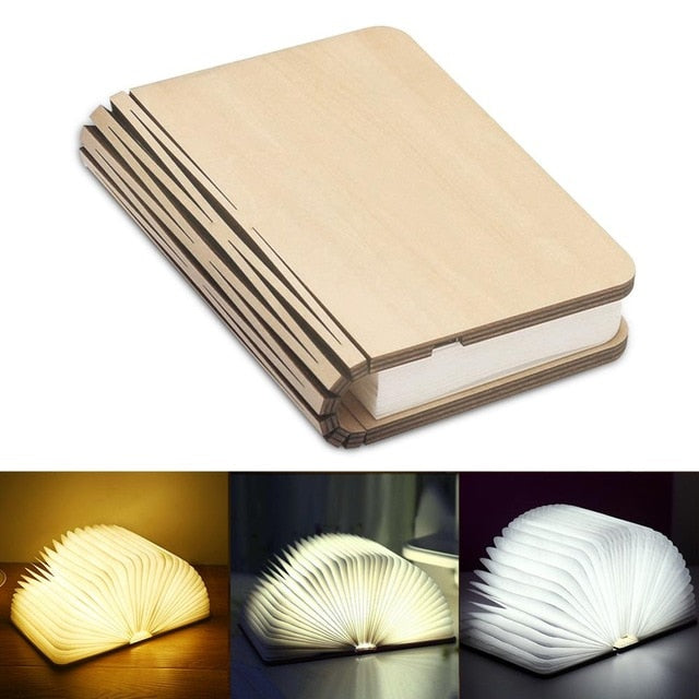 Night Glow™ Wooden  Book Lamp